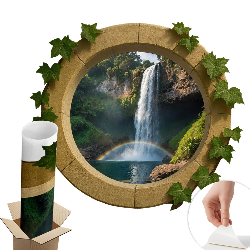 Fototapet fereastră 3d 80x70 Oază naturală