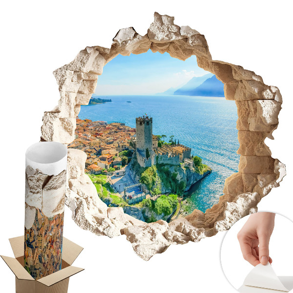 Sticker gaură 3D 80x79 Castelul Cliff