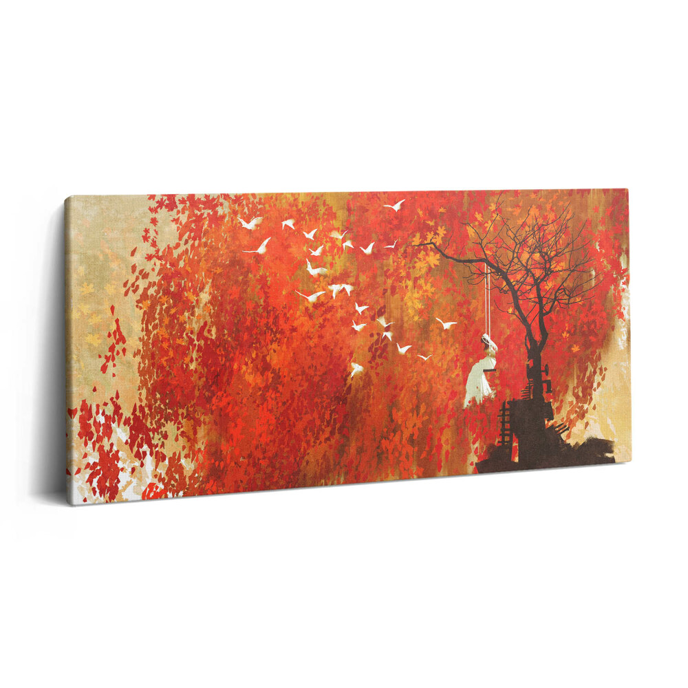 Tablou tipărite pe pânză 100x50 Mireasă inocentă în toamnă