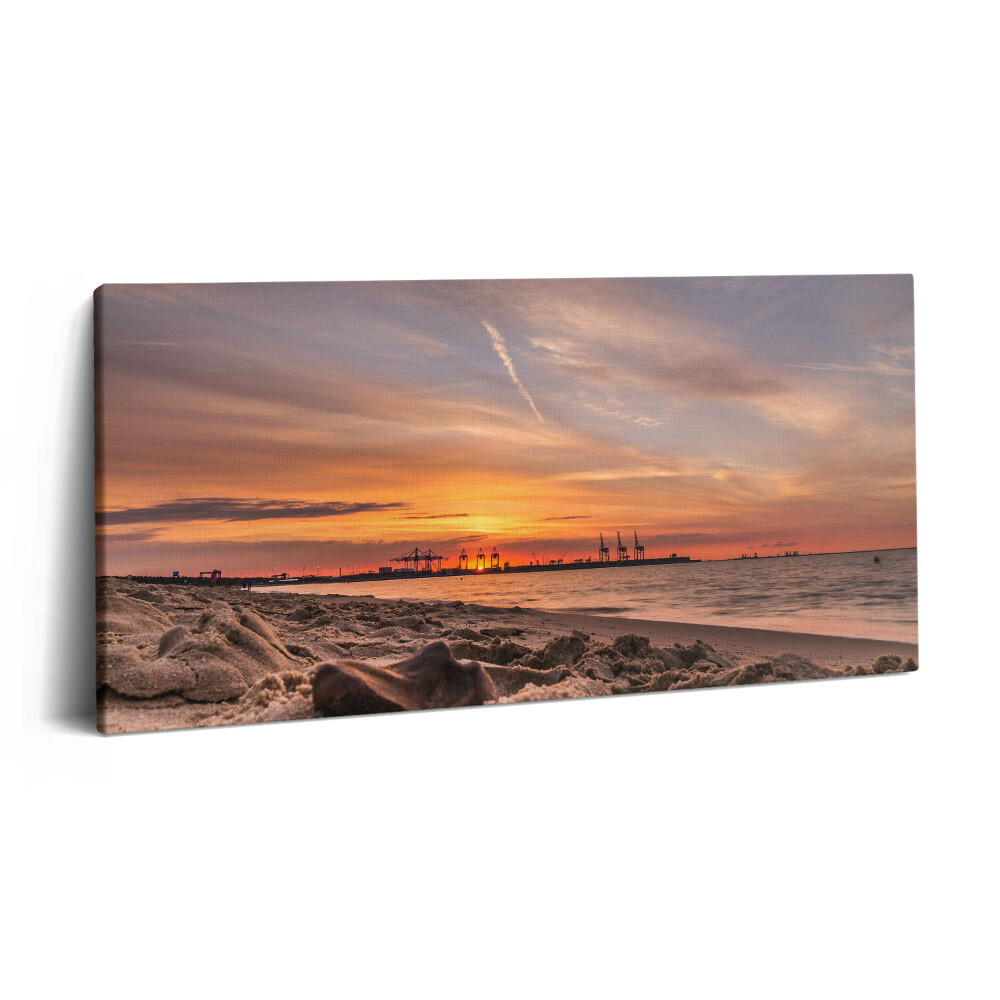 Tablou tipărite pe pânză 100x50 Apus de soare peste plajă