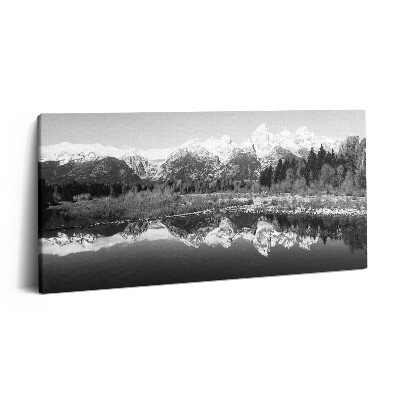 Tablou tipărite pe pânză 100x50 Peisaj montan alb-negru