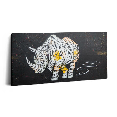 Tablou tipărite pe pânză 100x50 Vedere abstractă a rinocerului și a echipei