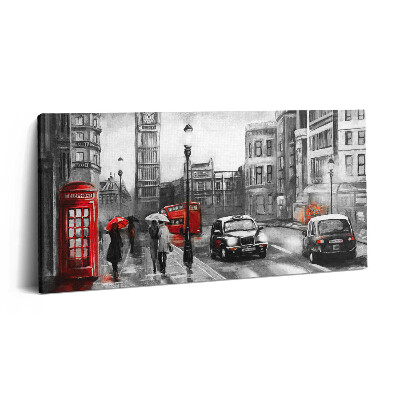 Tablou tipărite pe pânză 100x50 Vedere a străzii din Londra și a Big Ben-ului