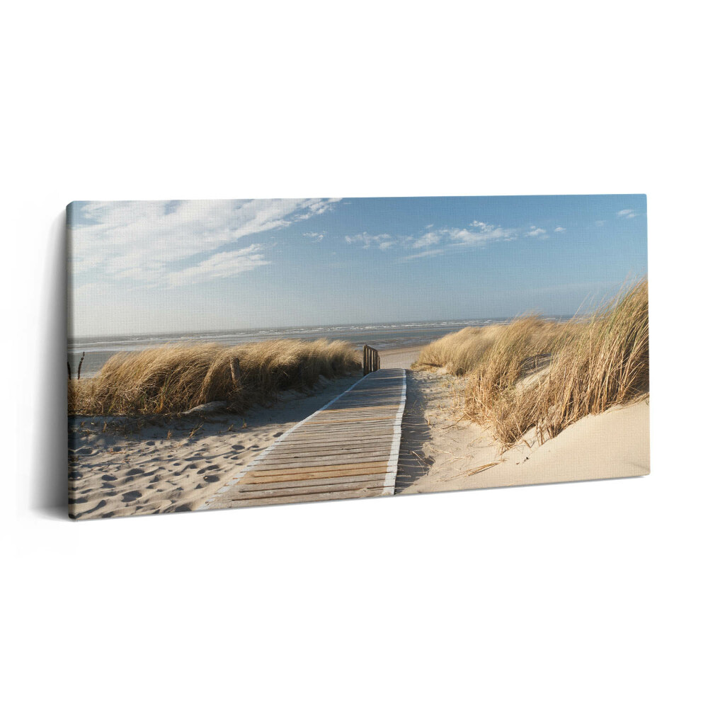 Tablou tipărite pe pânză 100x50 Vedere la plajă și mare