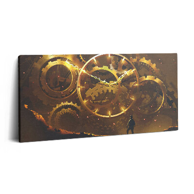 Tablou tipărite pe pânză 100x50 Ilustrație a unui mecanism de ceas de aur