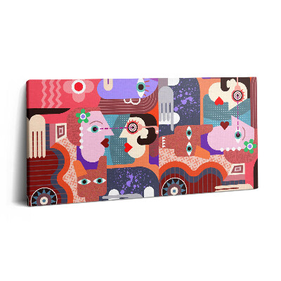 Tablou tipărite pe pânză 100x50 Fețe abstracte