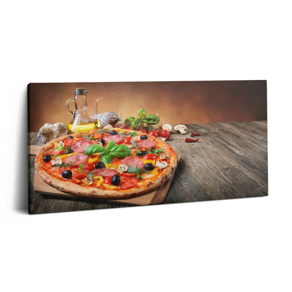 Tablou tipărite pe pânză 100x50 Pizza italiană cu ulei de măsline
