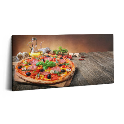 Tablou tipărite pe pânză 100x50 Pizza italiană cu ulei de măsline