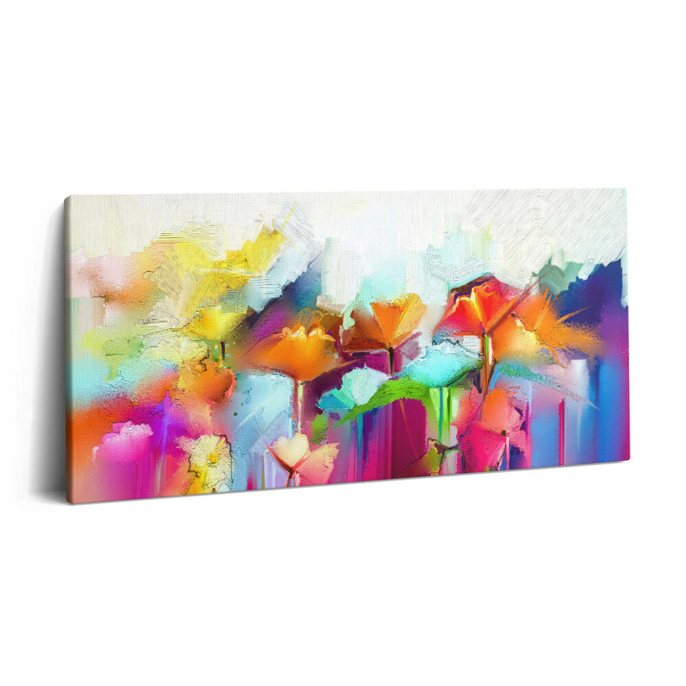 Tablou tipărite pe pânză 100x50 Pictură abstractă cu flori