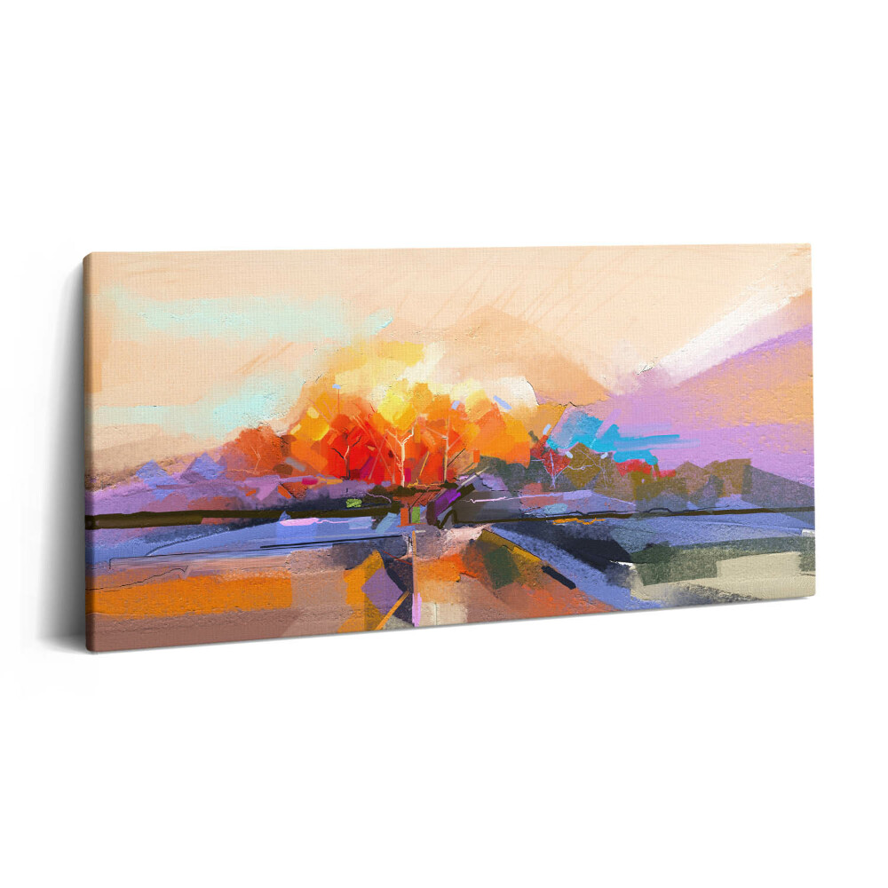 Tablou tipărite pe pânză 100x50 Pictură abstractă - copac colorat