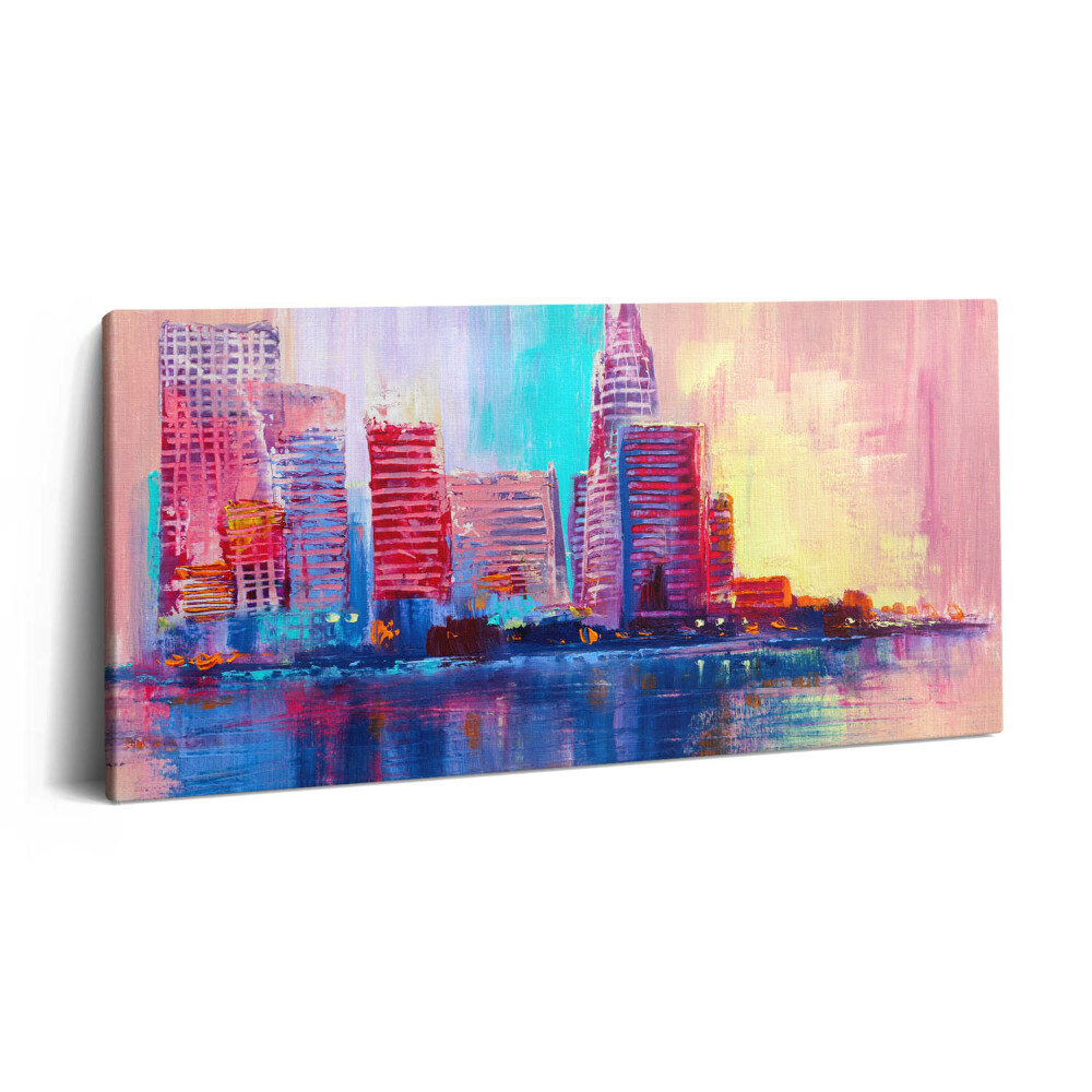 Tablou tipărite pe pânză 100x50 Abstracție a zgârie-norilor orașului