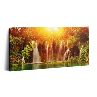Tablou tipărite pe pânză 100x50 Vedere pitorească a cascadei