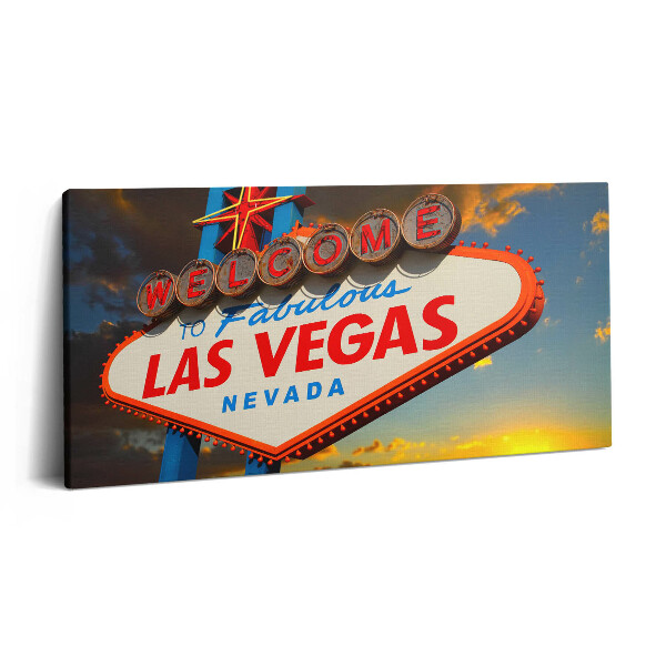 Tablou tipărite pe pânză 100x50 Semnul Las Vegas la apus