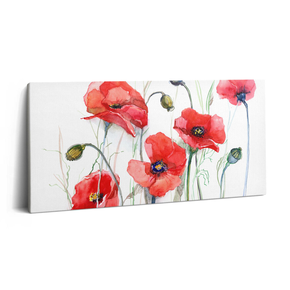 Tablou tipărite pe pânză 100x50 Arta picturii - Maci roșii