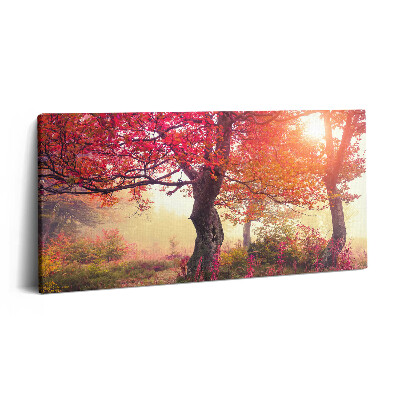 Tablou tipărite pe pânză 100x50 Copaci de toamnă