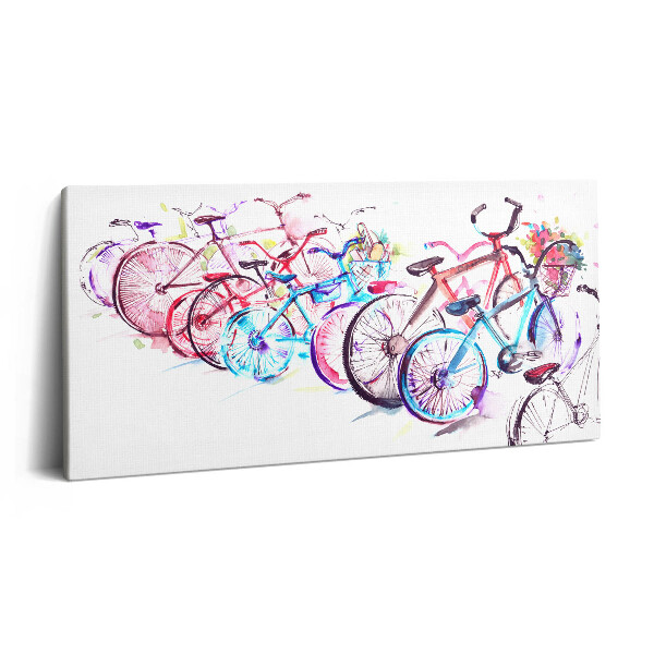Tablou tipărite pe pânză 100x50 Biciclete de oraș colorate