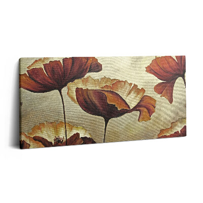 Tablou tipărite pe pânză 100x50 Maci pictați