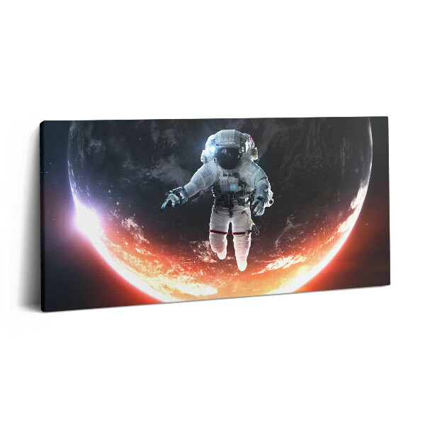 Tablou tipărite pe pânză 100x50 Astronautul în spațiu