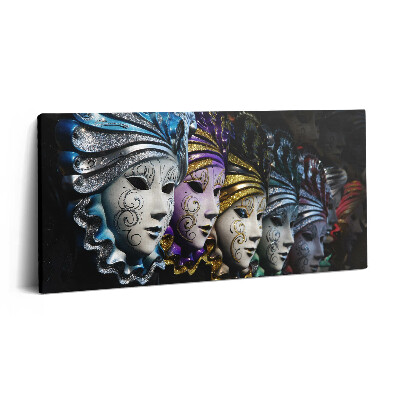 Tablou tipărite pe pânză 100x50 măști venețiene