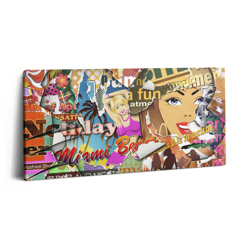 Tablou tipărite pe pânză 100x50 Carte poștală din vacanță