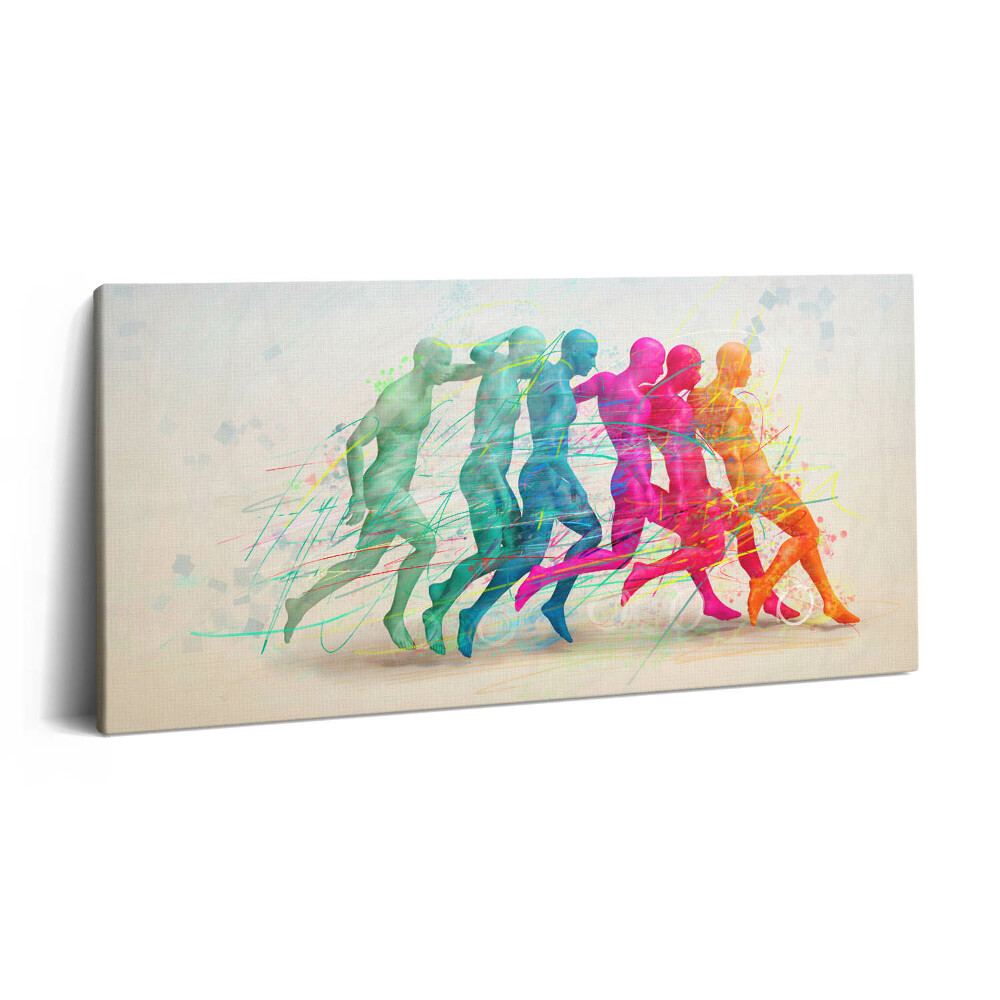Tablou tipărite pe pânză 100x50 Oameni colorați