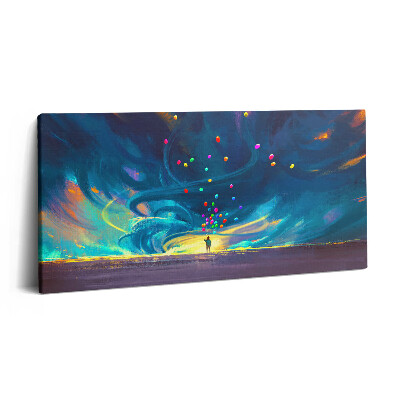 Tablou tipărite pe pânză 100x50 Bebeluș și baloane