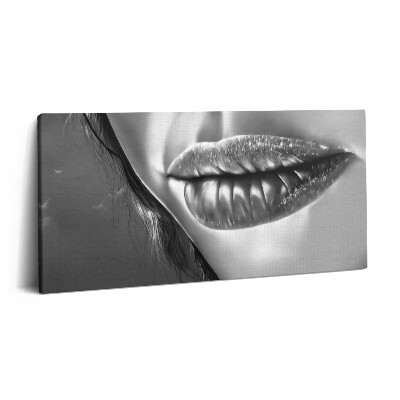 Tablou tipărite pe pânză 100x50 Buzele femeii
