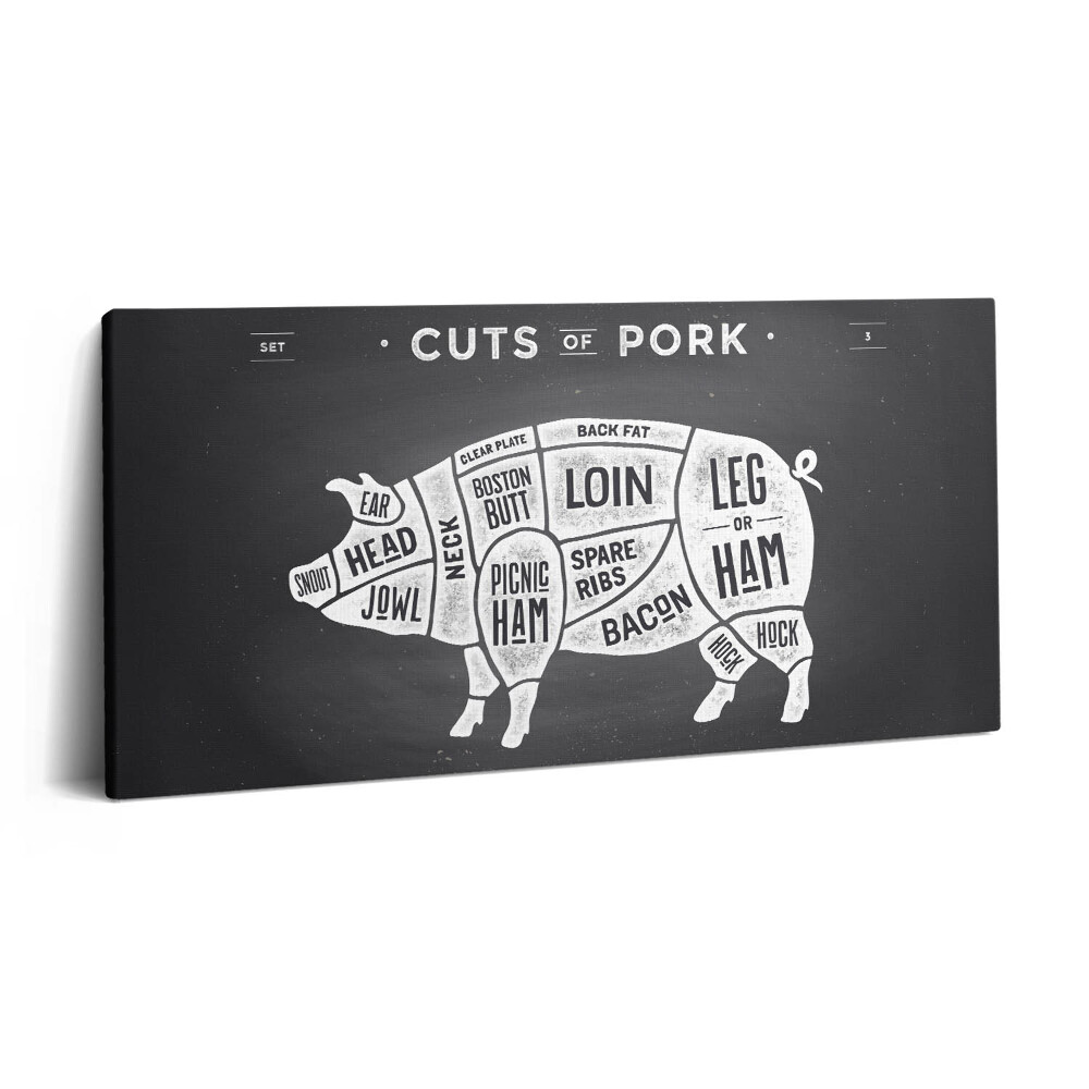 Tablou tipărite pe pânză 100x50 Poster cu porc - măcelar de porci