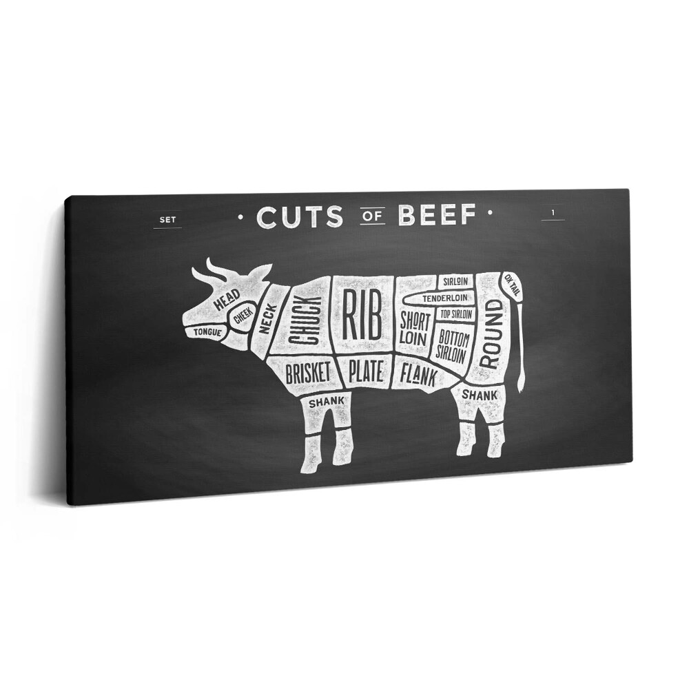 Tablou tipărite pe pânză 100x50 Poster cu vacă - Măcelar de vită