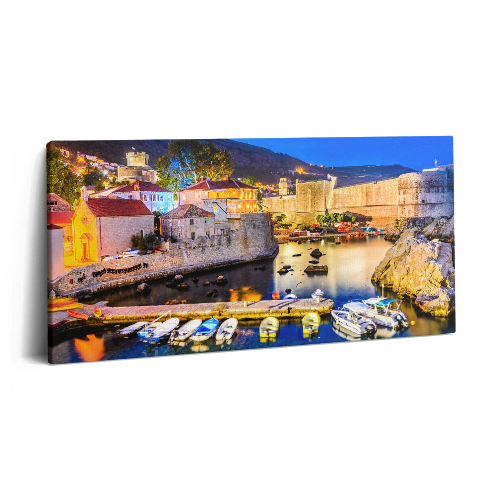 Tablou tipărite pe pânză 100x50 Golful Orașului Vechi noaptea