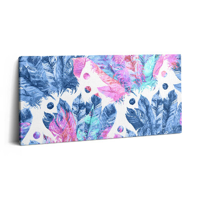 Tablou tipărite pe pânză 100x50 Pene colorate