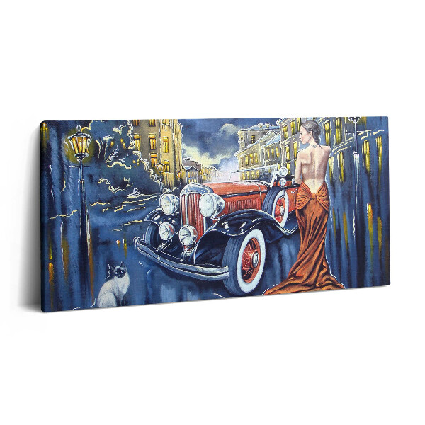 Tablou tipărite pe pânză 100x50 Mașină retro veche