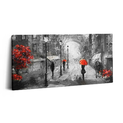 Tablou tipărite pe pânză 100x50 Străzile din Paris și Turnul Eiffel