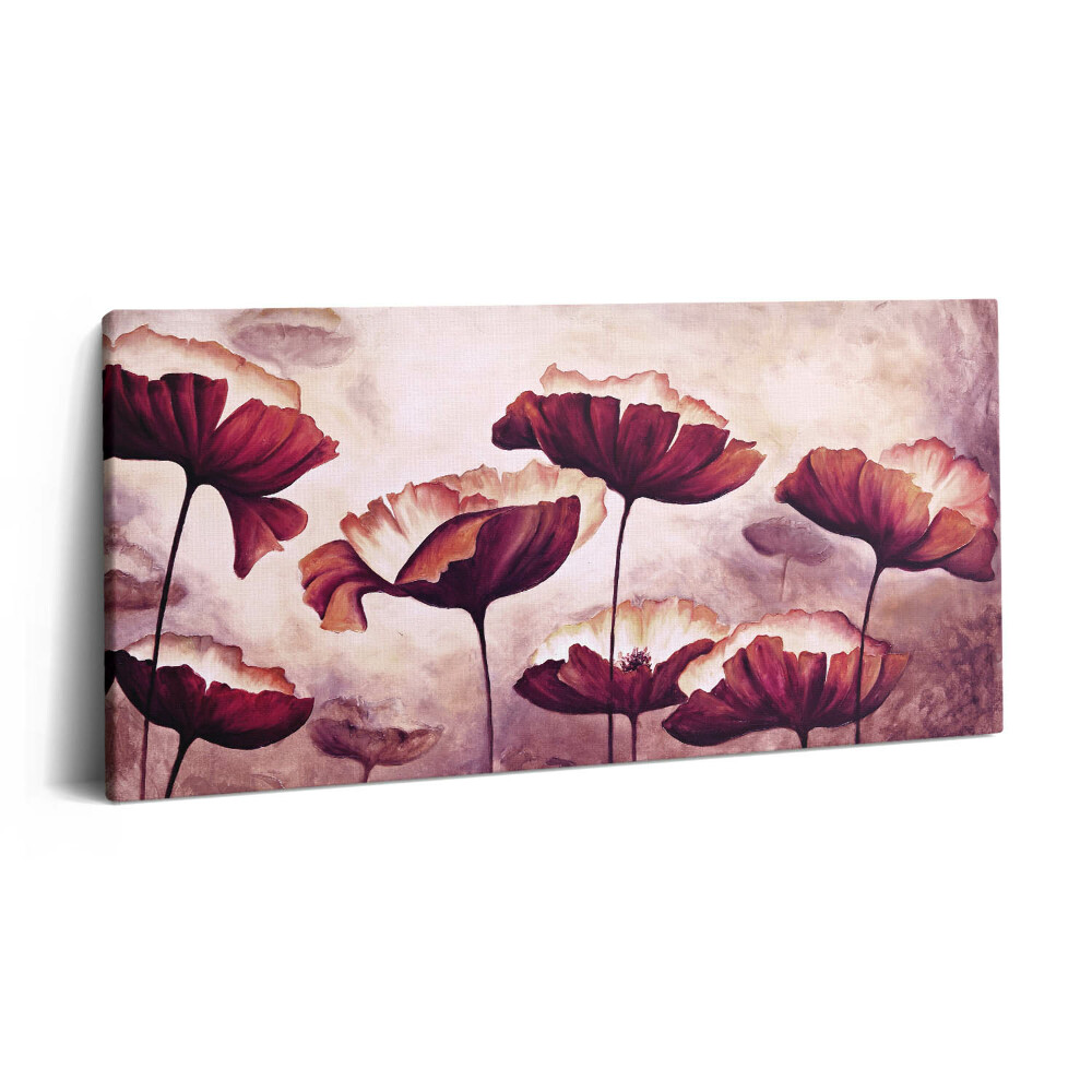 Tablou tipărite pe pânză 100x50 Flori de mac înflorite