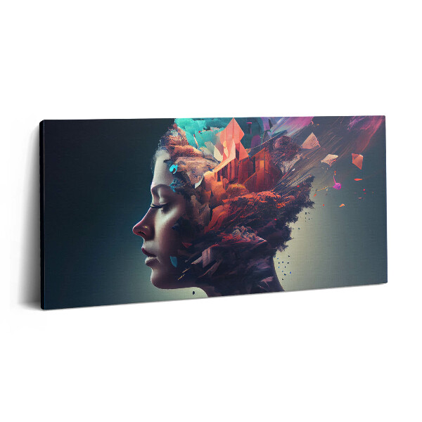 Tablou tipărite pe pânză 100x50 Femeia abstractă a emoțiilor