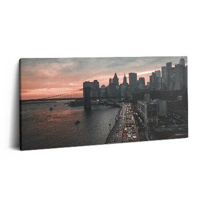 Tablou tipărite pe pânză 100x50 Vedere aeriană a orașului în zori