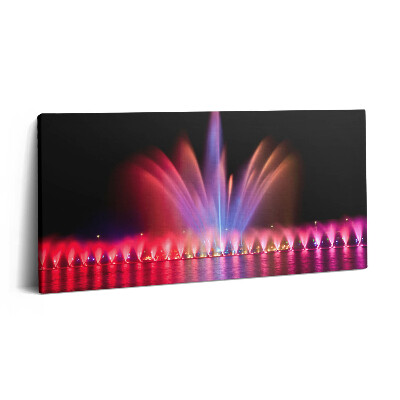 Tablou tipărite pe pânză 100x50 Fântâna din Wroclaw noaptea