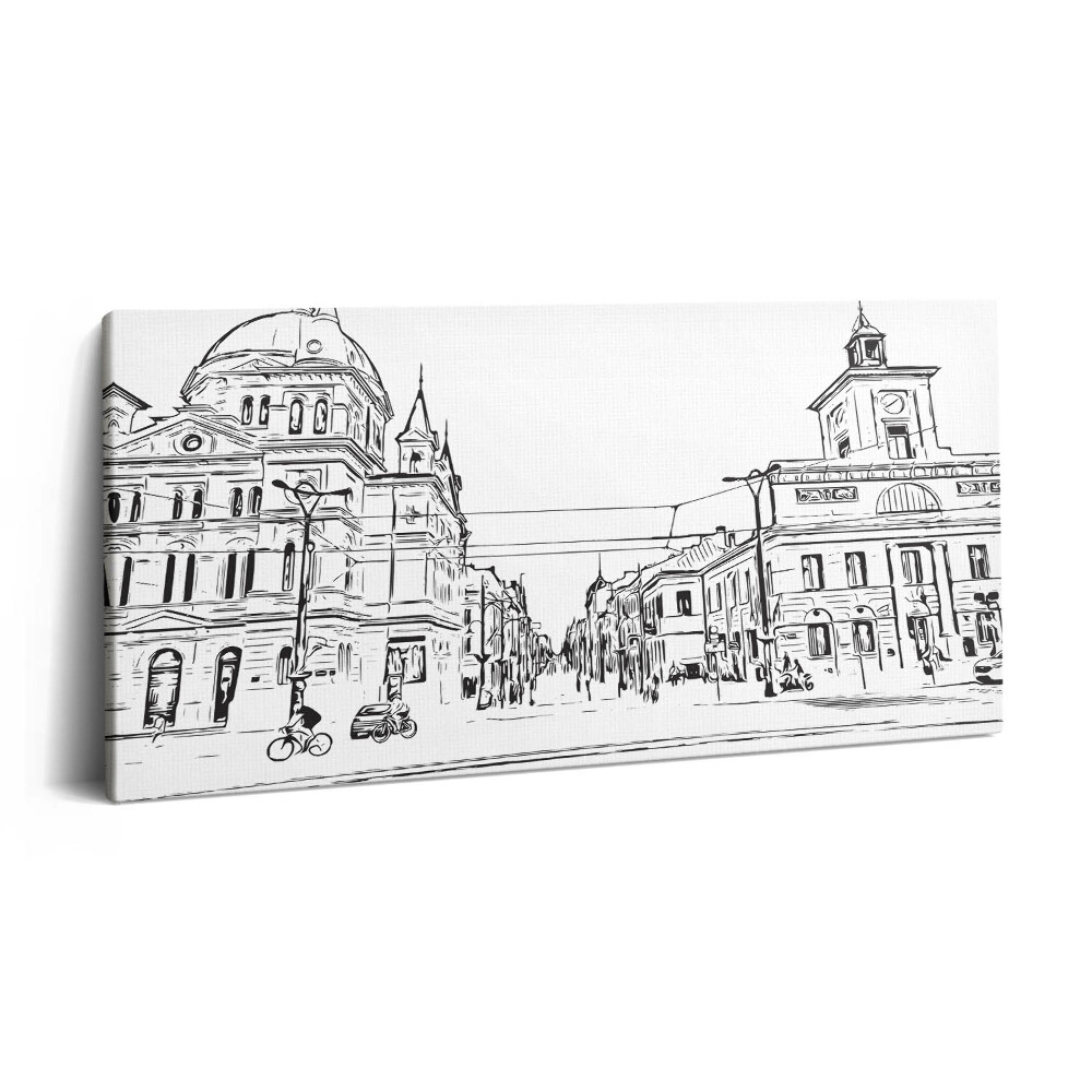 Tablou tipărite pe pânză 100x50 Ilustrație a orașului vechi Poznań