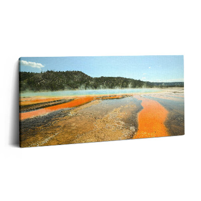 Tablou tipărite pe pânză 100x50 Lac cu munți