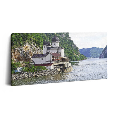 Tablou tipărite pe pânză 100x50 Biserica de lângă apă