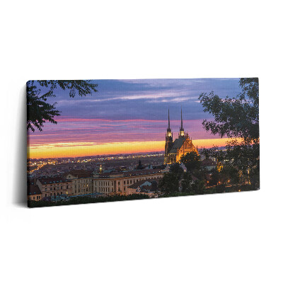 Tablou tipărite pe pânză 100x50 Răsărit de soare în Brno