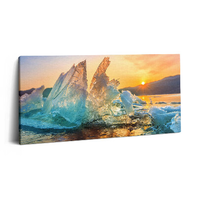 Tablou tipărite pe pânză 100x50 O bucată de gheață la răsăritul soarelui