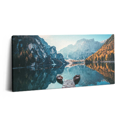 Tablou tipărite pe pânză 100x50 Bărci pe lac
