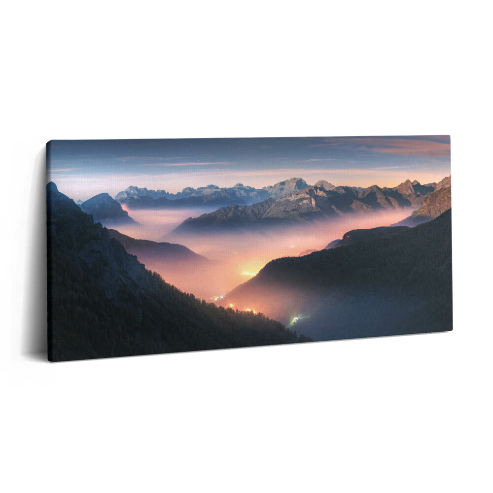 Tablou tipărite pe pânză 100x50 Peisaj de vârf de munte