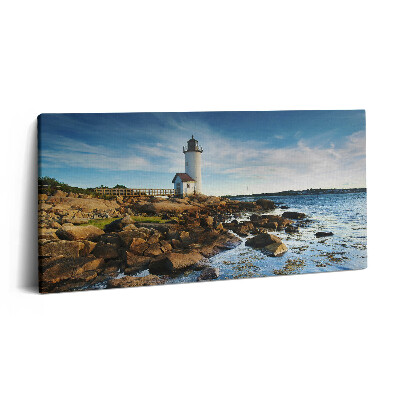 Imprimare tablou canvas 120x60 Peisaj cu stânci de far și cer