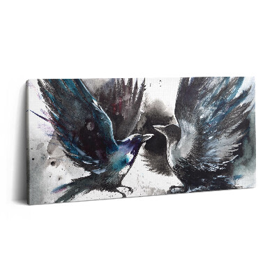 Imprimare tablou canvas 120x60 Păsări pictate