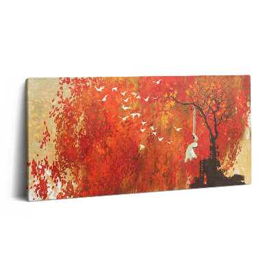 Imprimare tablou canvas 120x60 Mireasă inocentă în toamnă