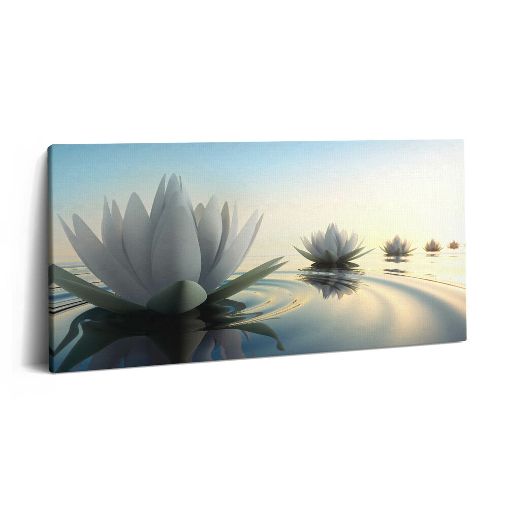 Imprimare tablou canvas 120x60 Flori de crin pe apă