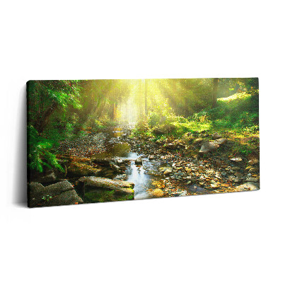 Imprimare tablou canvas 120x60 Pârâu de pădure la soare