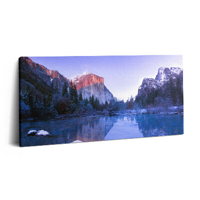 Imprimare tablou canvas 120x60 Peisaj lacustru de iarnă